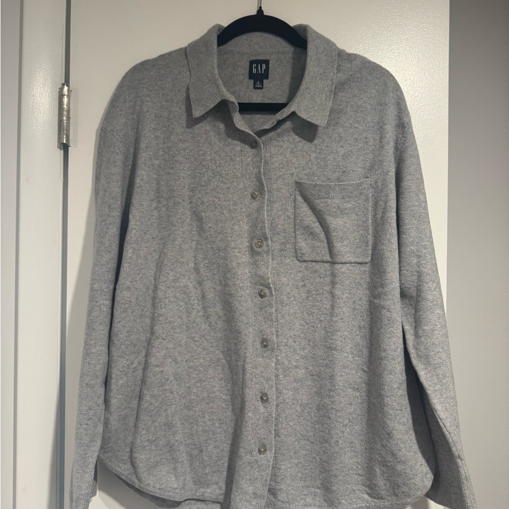 GAP Cashsoft Heather Gray Collared Shirt